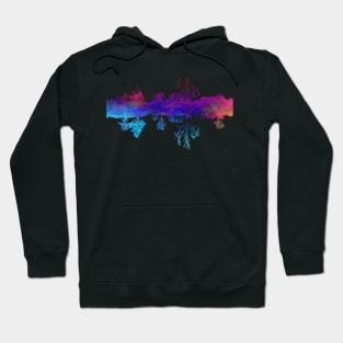 Silhouette Art Lake Winter Sunrise Abstract Colour Hoodie